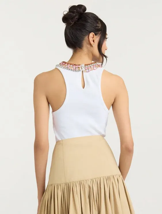 Cinq a Sept Lizzie Chunky Necklace Tank - Multi
