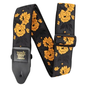 Classic Jacquard Guitar/Bass Strap - Tangerine Rose