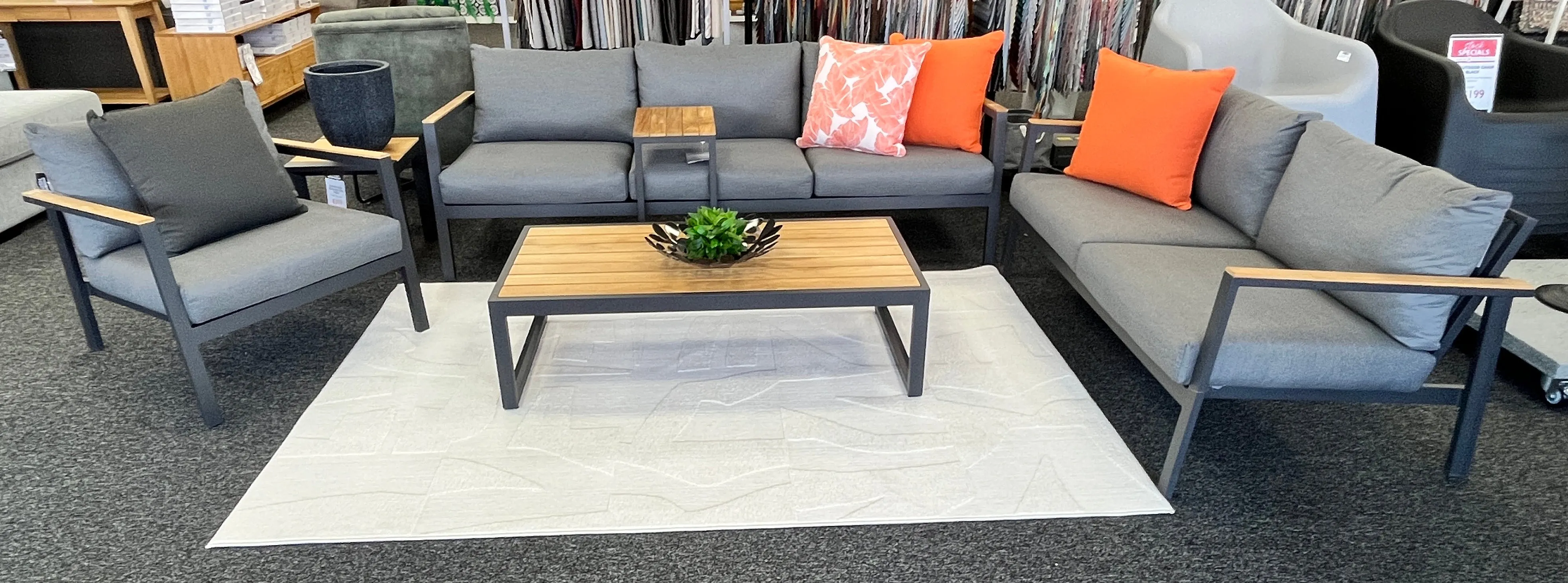 Copenhagen Outdoor 3 2 1 Seater - Charcoal