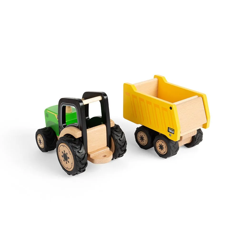 Country Tractor & Trailer - Wooden Farm Toy