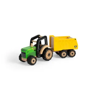 Country Tractor & Trailer - Wooden Farm Toy