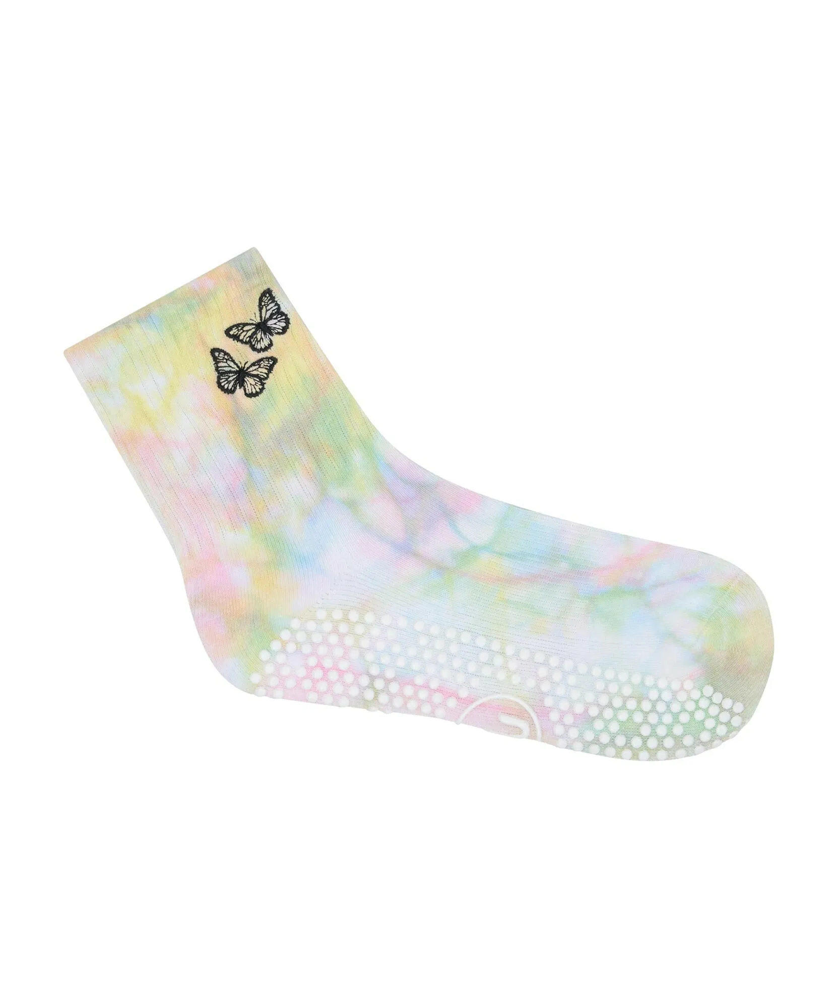Crew Non Slip Grip Socks - Social Butterfly