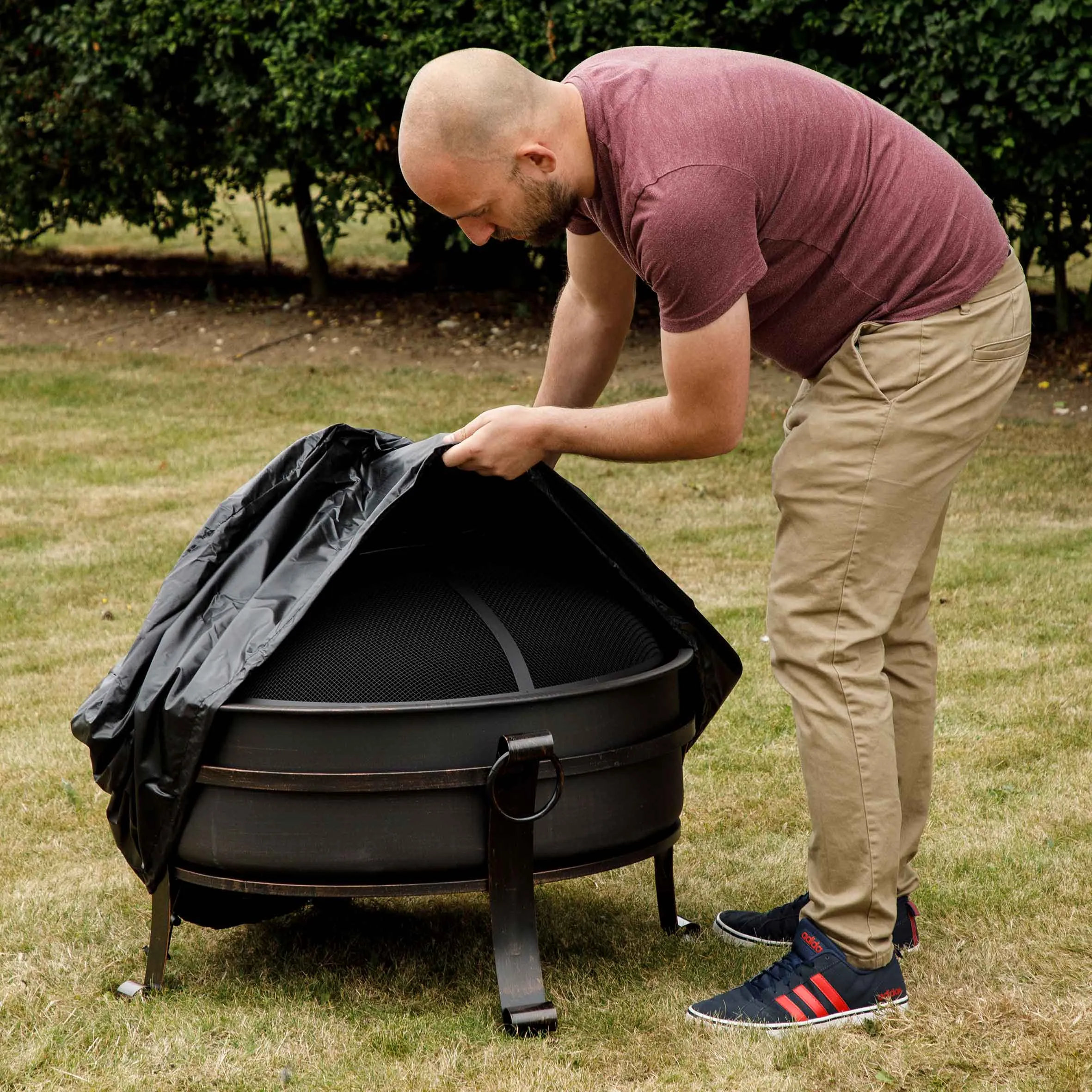 Dellonda Fire Pit, Outdoor Patio Heater PVC Cover, Water Resistant, Heavy Duty with Drawstrings for DG42 - DG118