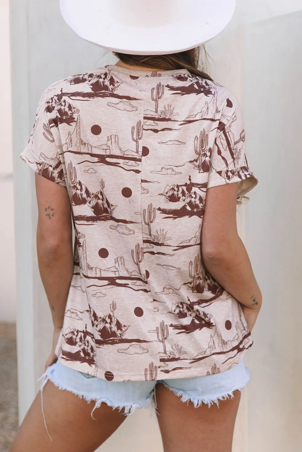 Desert Print Knit Top
