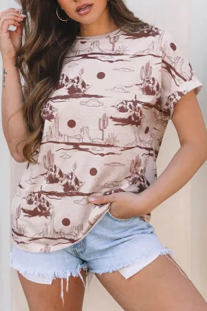 Desert Print Knit Top