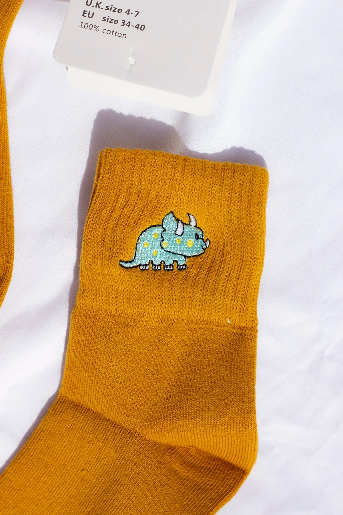Dinosaur Embroidered Socks