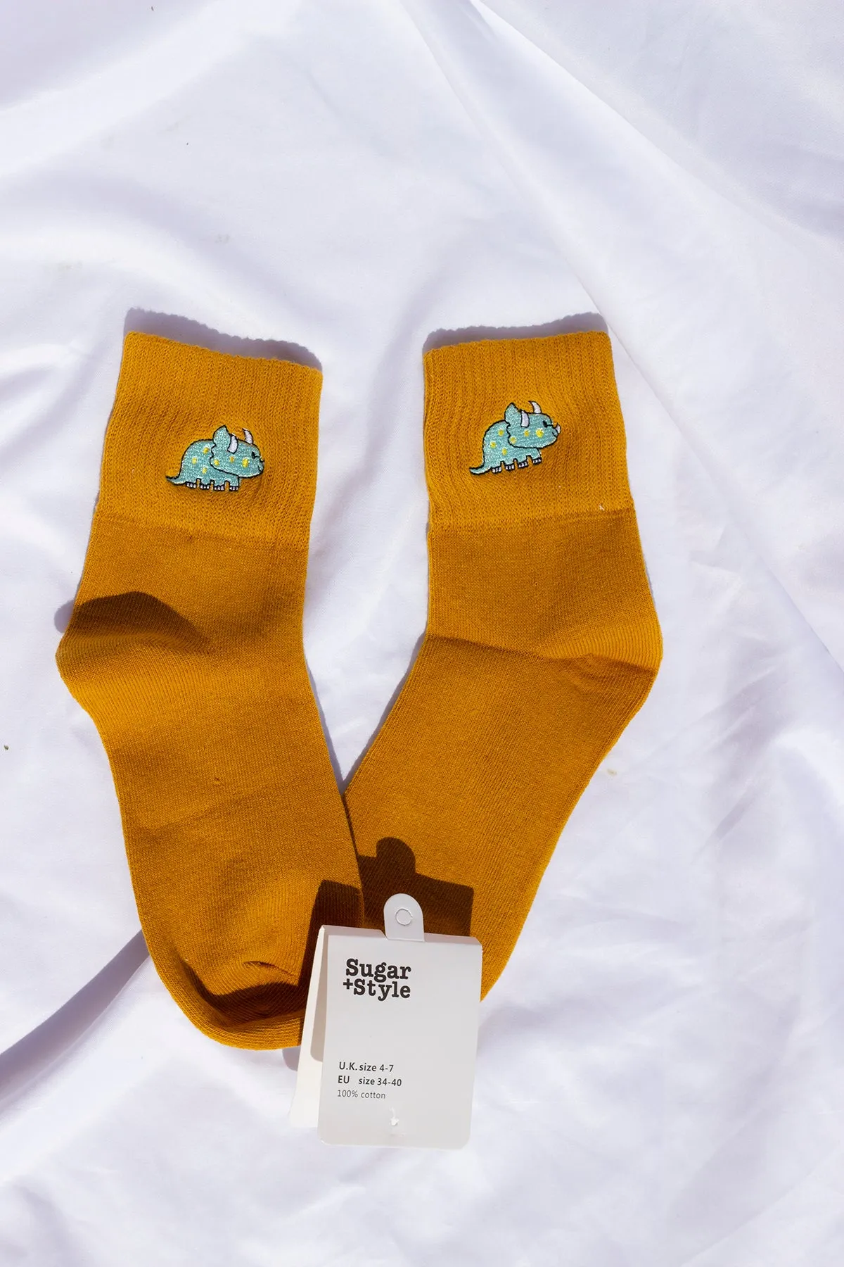Dinosaur Embroidered Socks