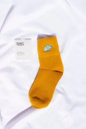 Dinosaur Embroidered Socks