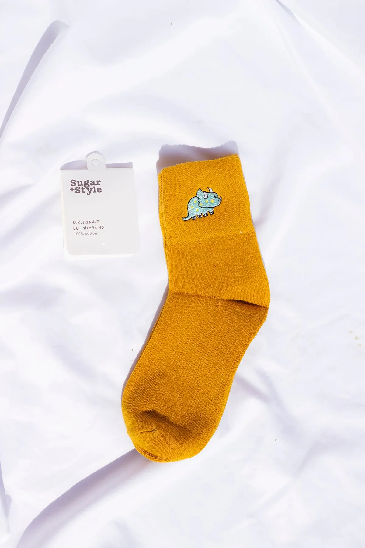 Dinosaur Embroidered Socks