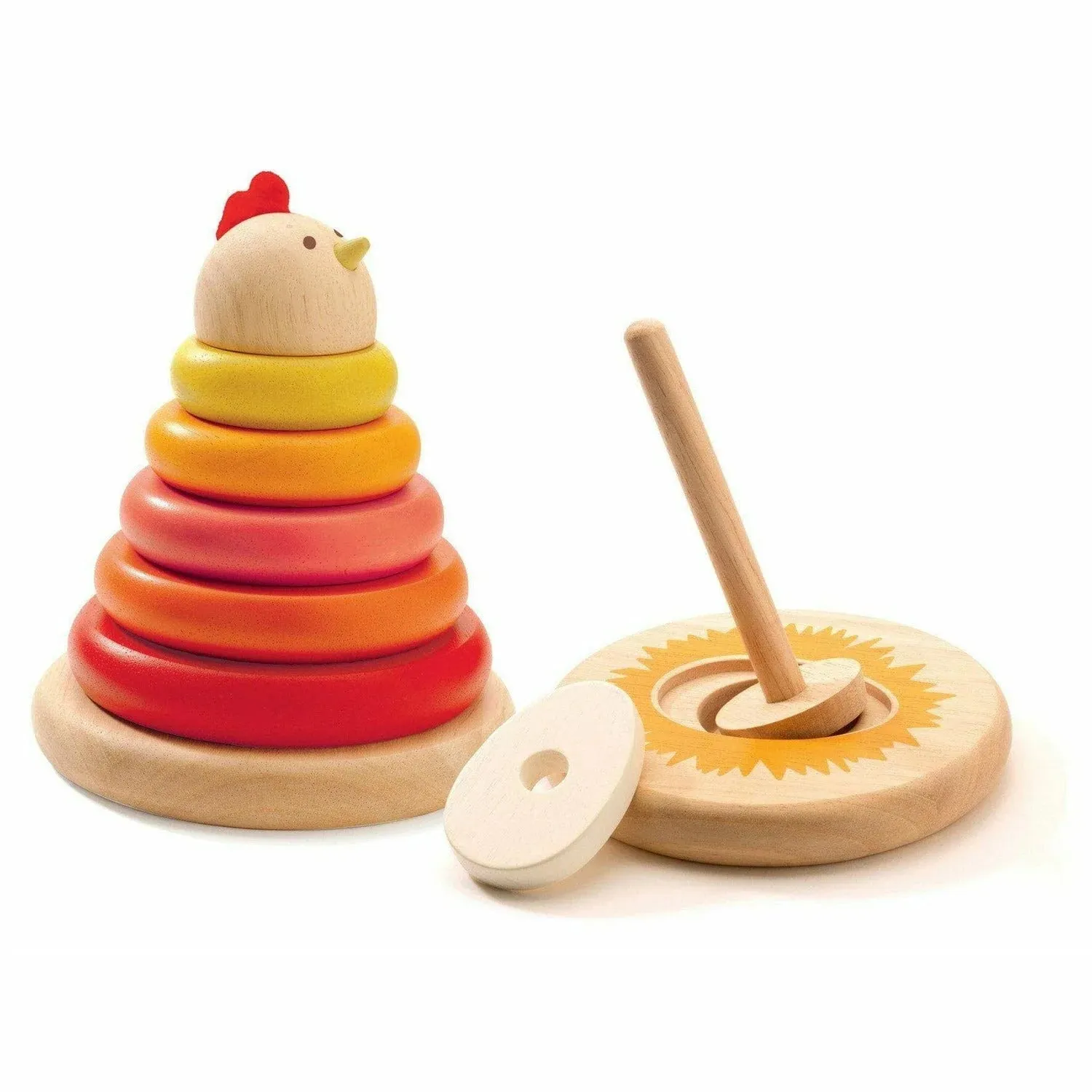 DJECO Early Learning Cachempil Hen Wooden Stacking Toy