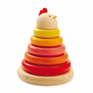 DJECO Early Learning Cachempil Hen Wooden Stacking Toy