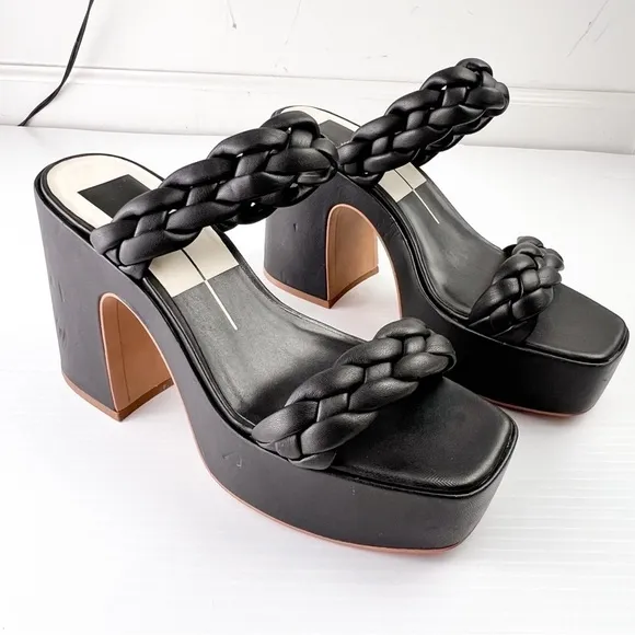Dolce Vita Chunky Platform Heels womens 9 Black Ashby Twist Y2K 90s