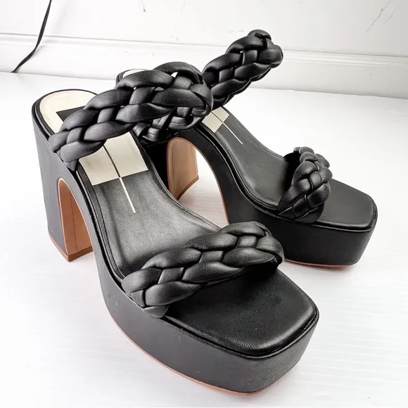 Dolce Vita Chunky Platform Heels womens 9 Black Ashby Twist Y2K 90s