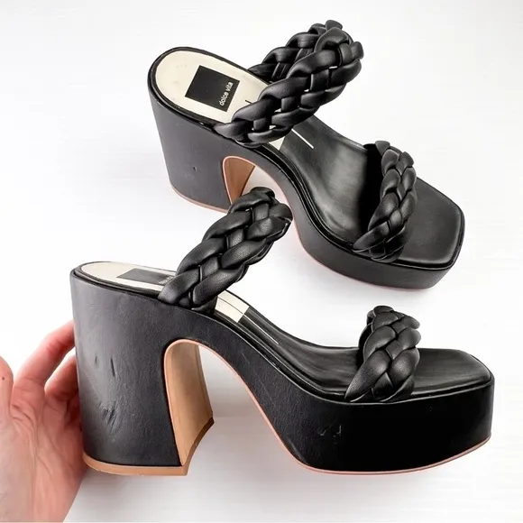 Dolce Vita Chunky Platform Heels womens 9 Black Ashby Twist Y2K 90s