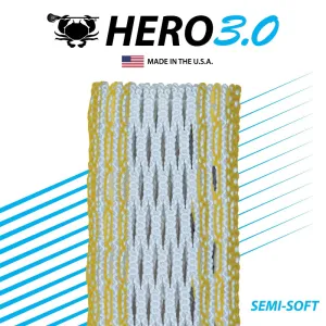 ECD Lacrosse - HeroMesh 3.0 Semi-Soft - Carolina Golden Yellow Storm Striker