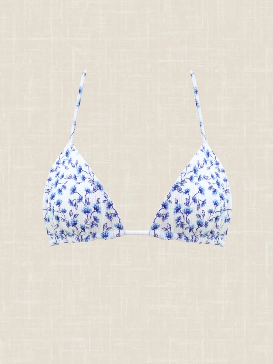 Emi Bikini Top in Textured Poppi