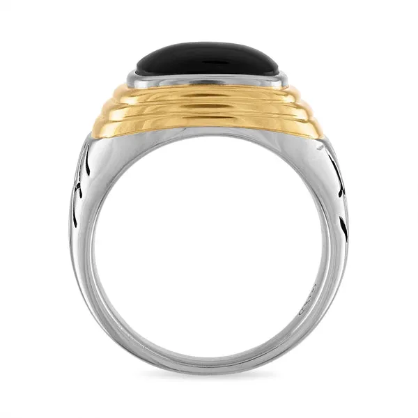 Esquire Onyx Ring with 14k Gold over Sterling Silver,  9-11.5