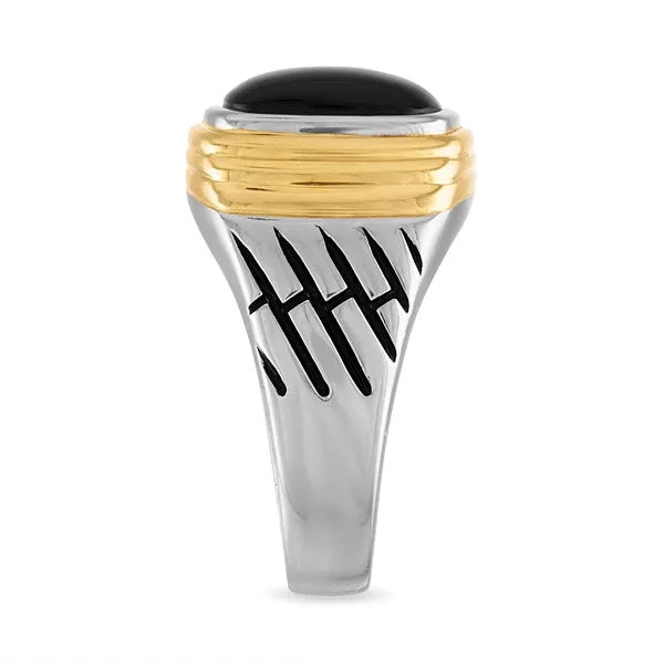 Esquire Onyx Ring with 14k Gold over Sterling Silver,  9-11.5