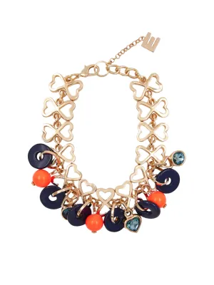 Essentiel Antwerp Gesatis Fantasy Necklace in Dark blue / Gold / Orange
