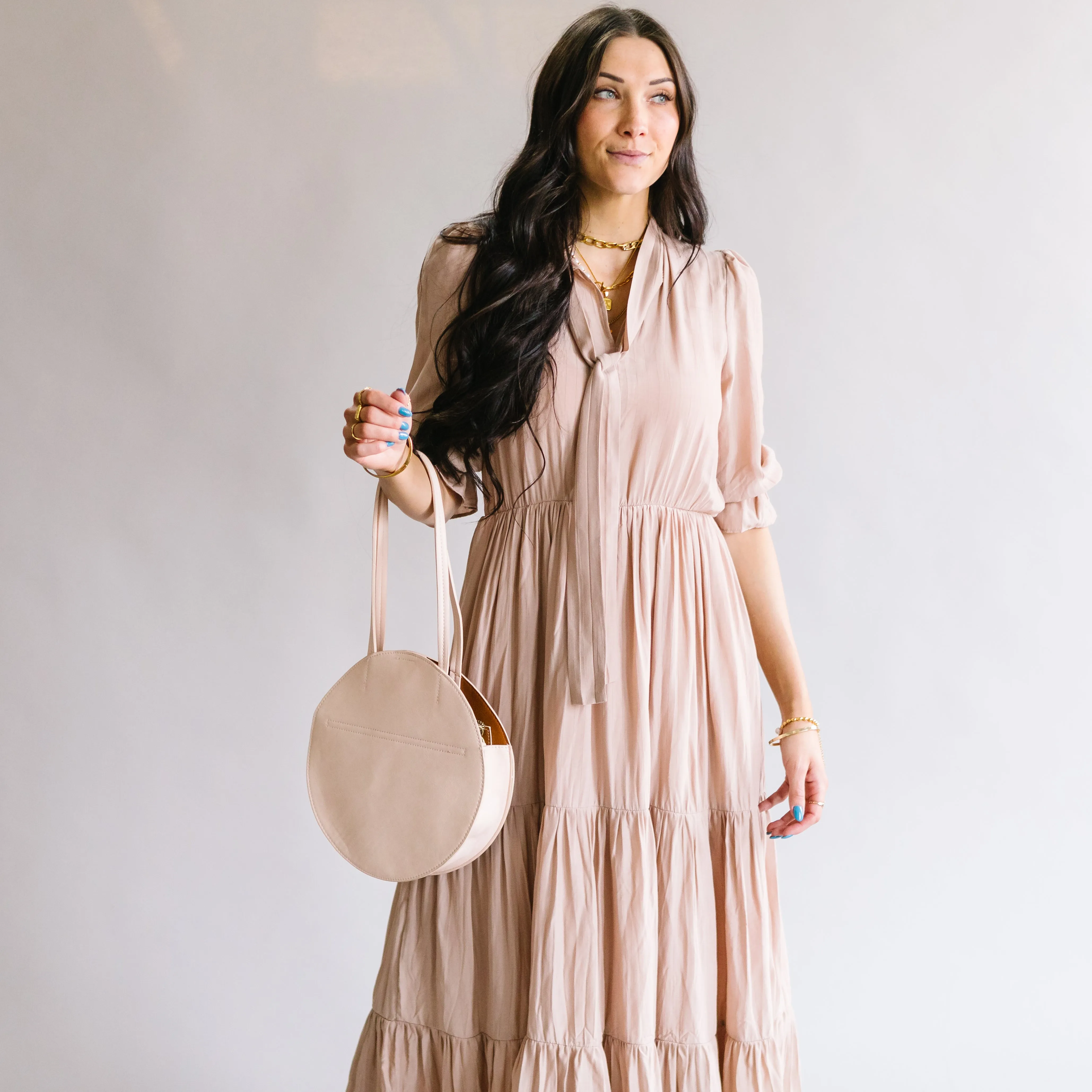 Evermore 3/4 Sleeve Tiered Maxi Dress