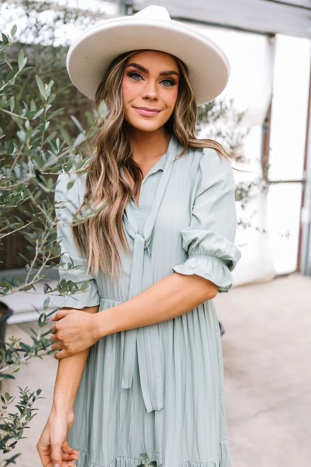 Evermore 3/4 Sleeve Tiered Maxi Dress