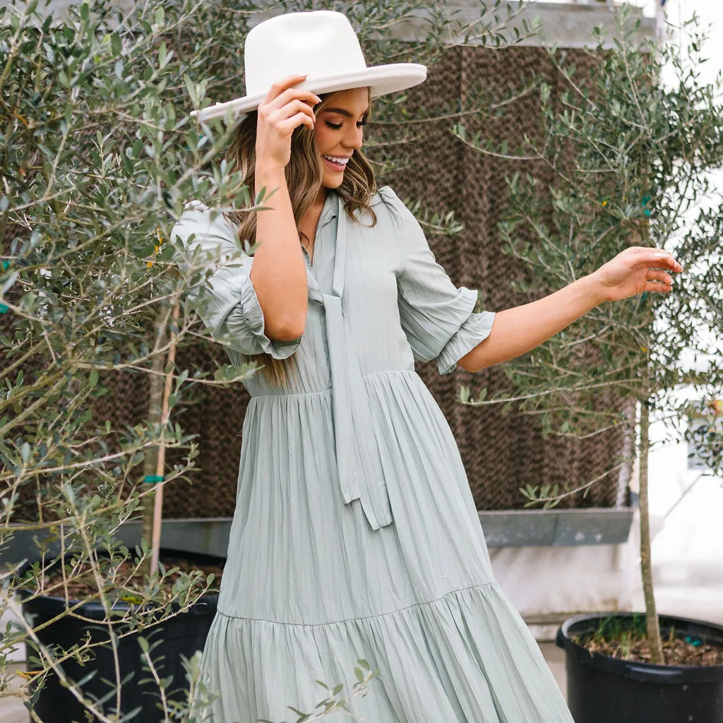 Evermore 3/4 Sleeve Tiered Maxi Dress