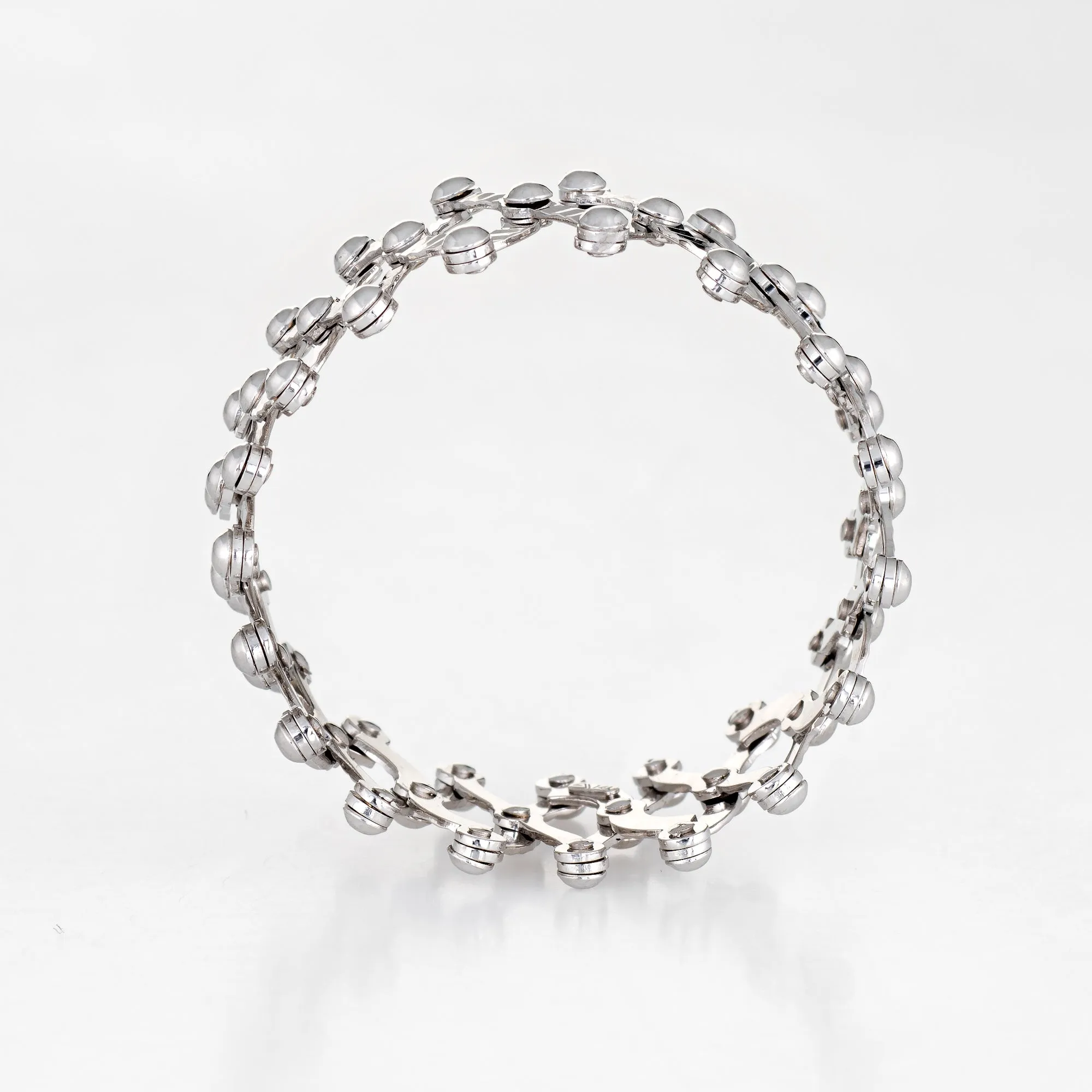 Expandable Ring to Bracelet 14k White Gold Estate Jewelry Flexible Convertible