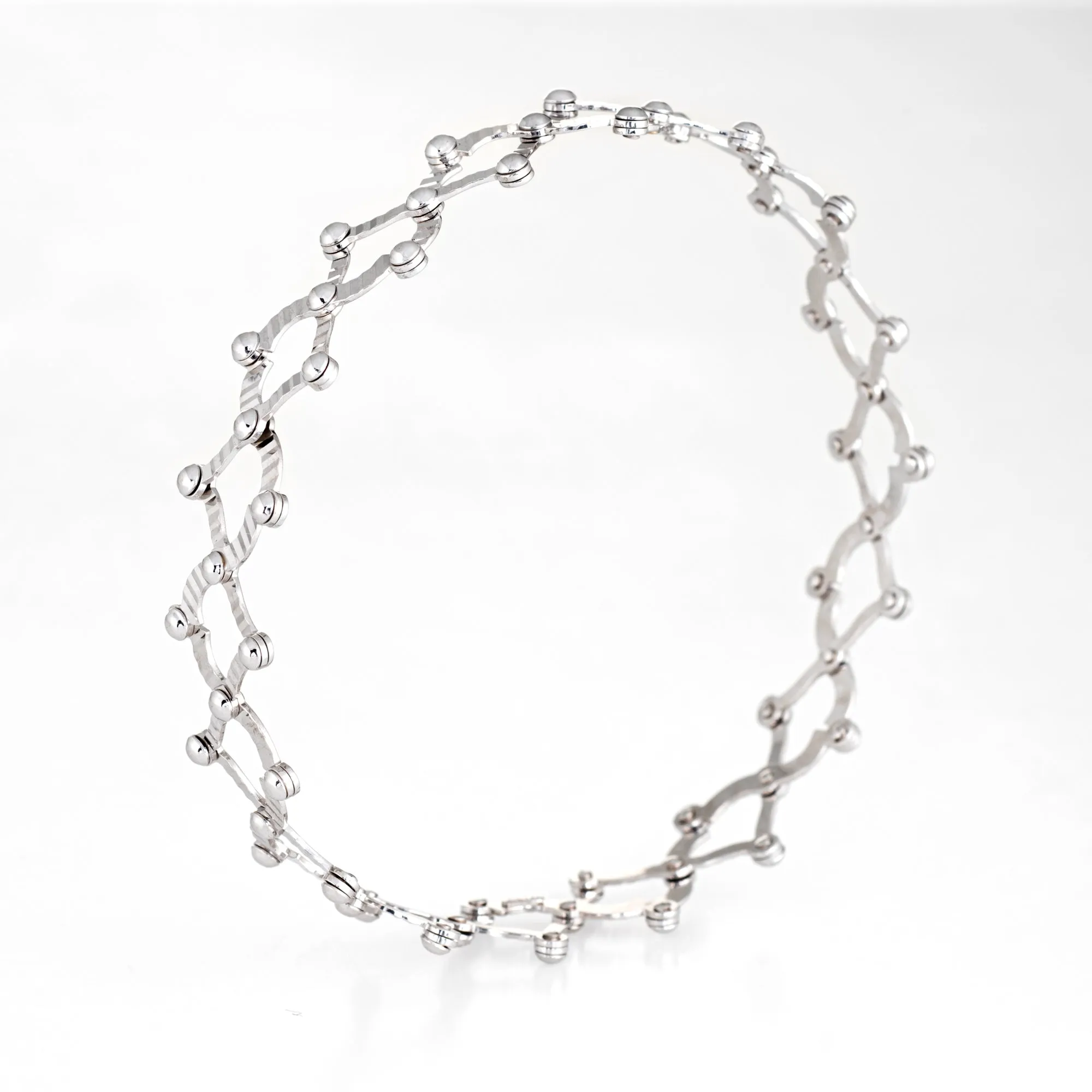 Expandable Ring to Bracelet 14k White Gold Estate Jewelry Flexible Convertible