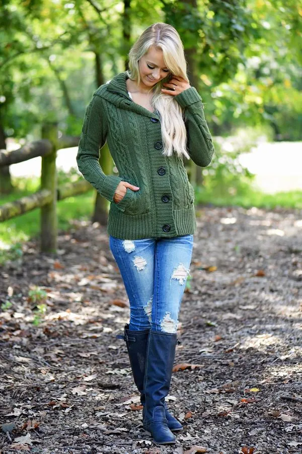 Faux Fur Lined Olive Top