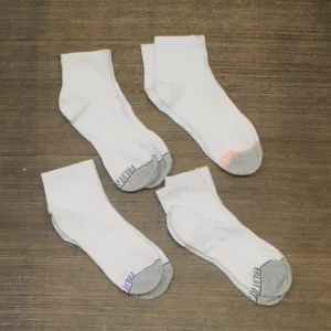 Fruit of the Loom Breathable Lightweight 4pk Ankle Athletic Socks White 4-10