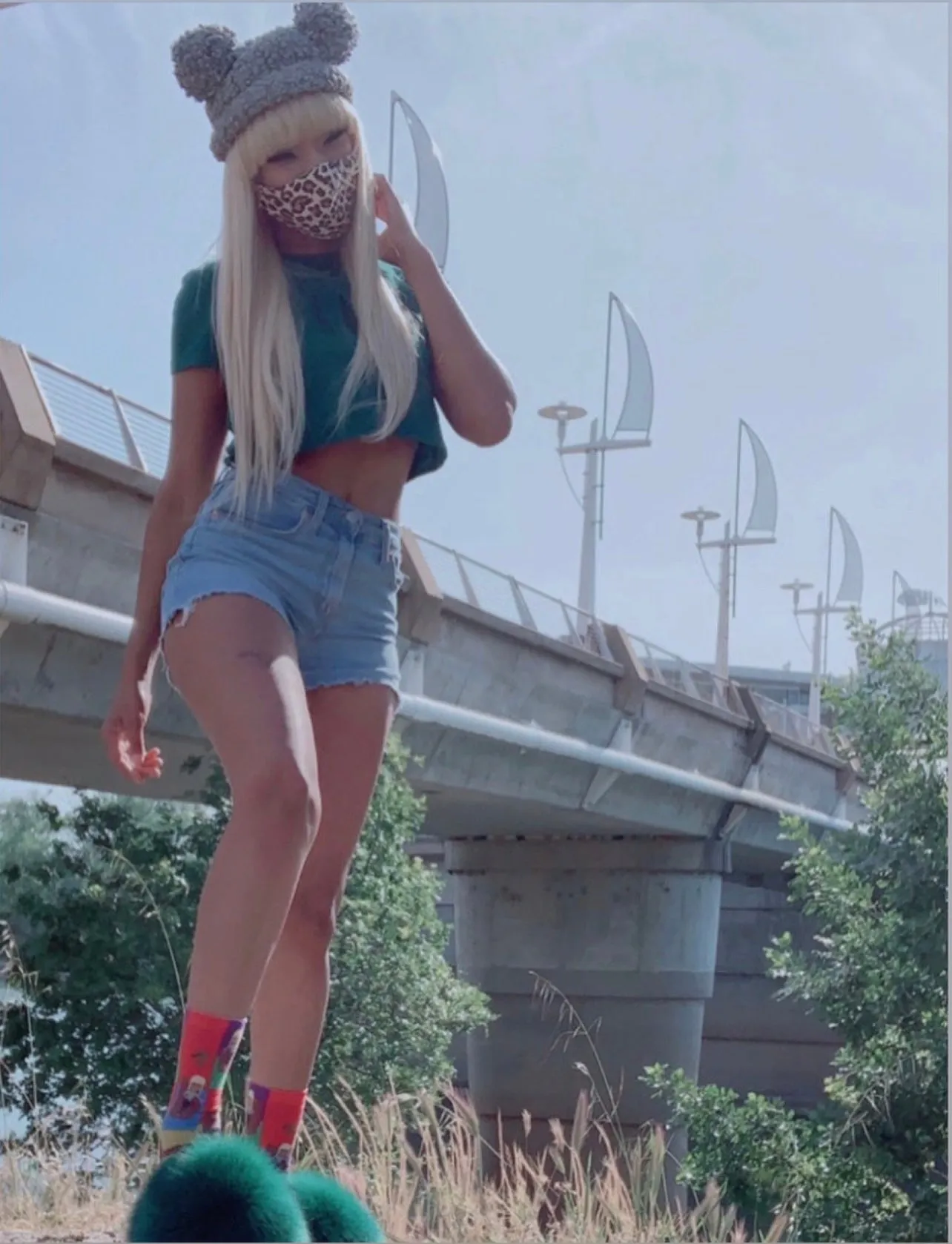 Fur Slides- Green
