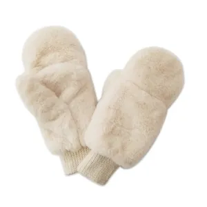 Fuzzy Mittens Ivory