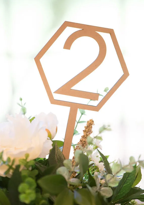 Geometric Table Numbers on Sticks