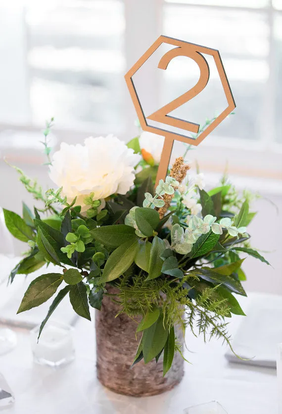 Geometric Table Numbers on Sticks