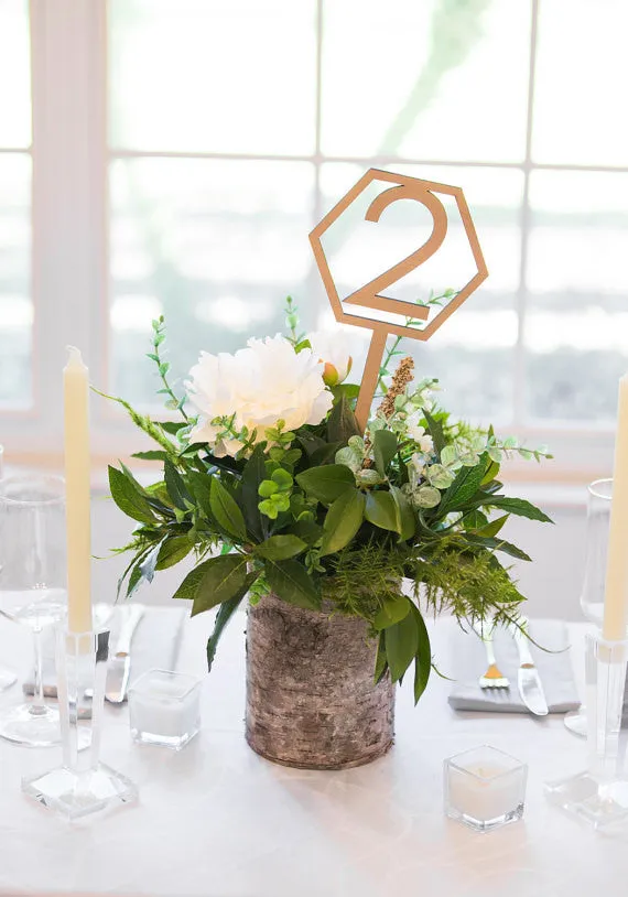 Geometric Table Numbers on Sticks