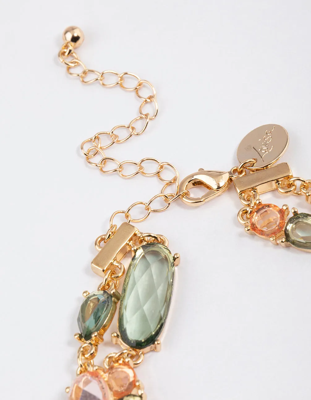 Gold Chunky Mixed Statement Double Row Bangle