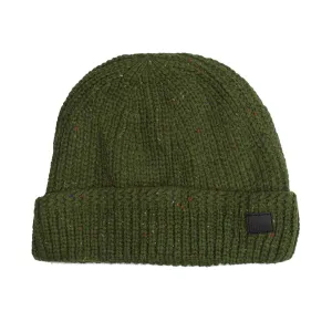 Green Donegal Cable Knit Fur Lined Beanie