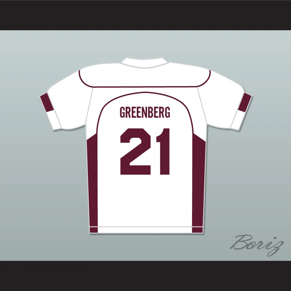 Greenberg 21 Beacon Hills Cyclones Lacrosse Jersey Teen Wolf White