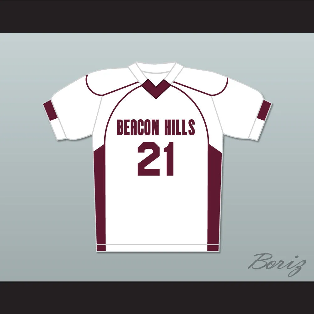 Greenberg 21 Beacon Hills Cyclones Lacrosse Jersey Teen Wolf White