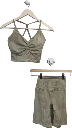 Gymshark Beige Strappy Sports Bra and Leggings Set UK S/XS