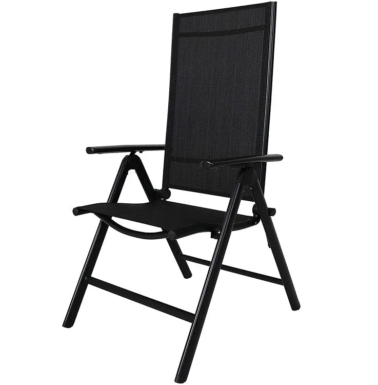 High Back Adjustable Folding Chair (Black)