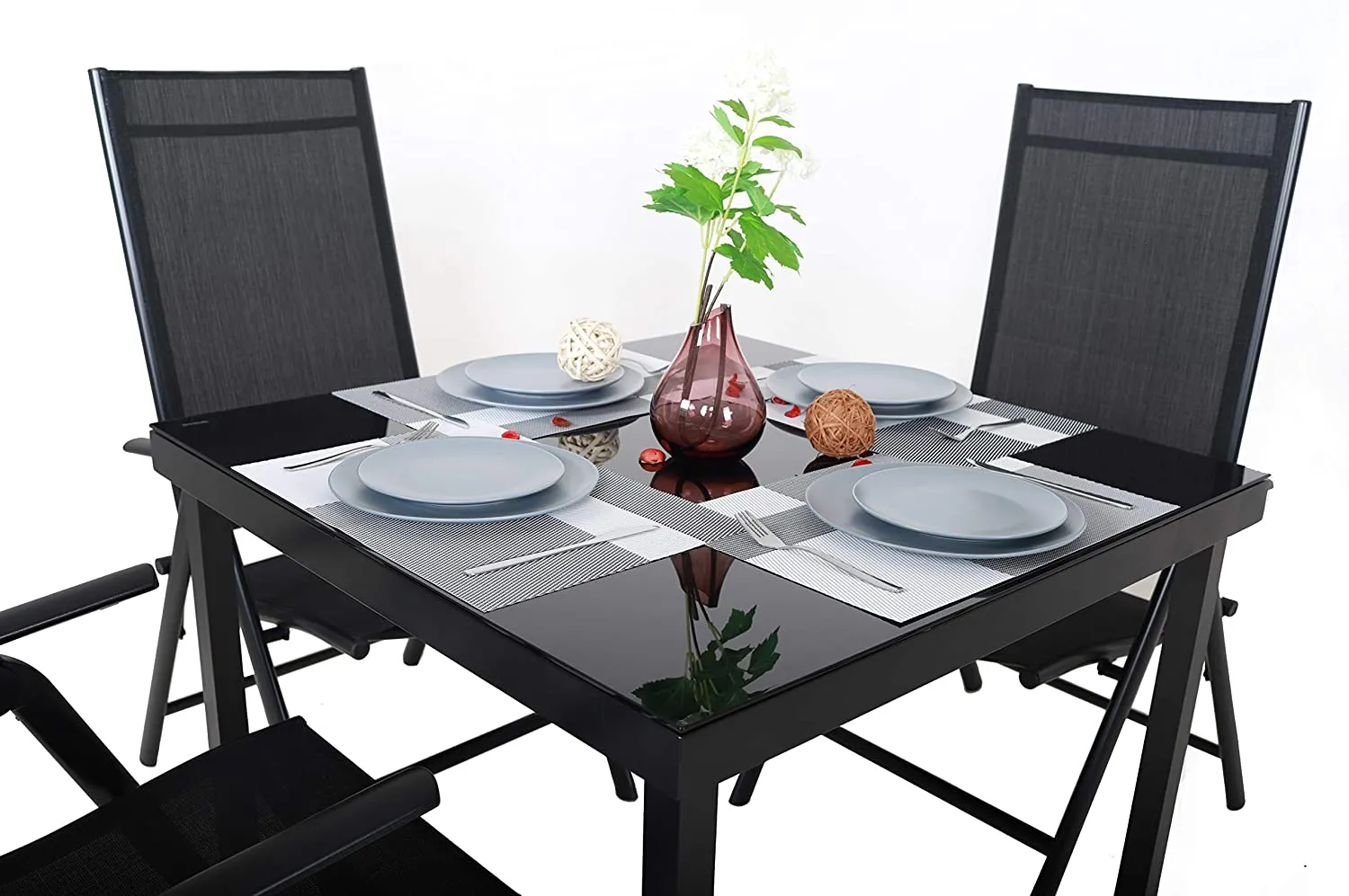 High Back Adjustable Folding Chair (Black)