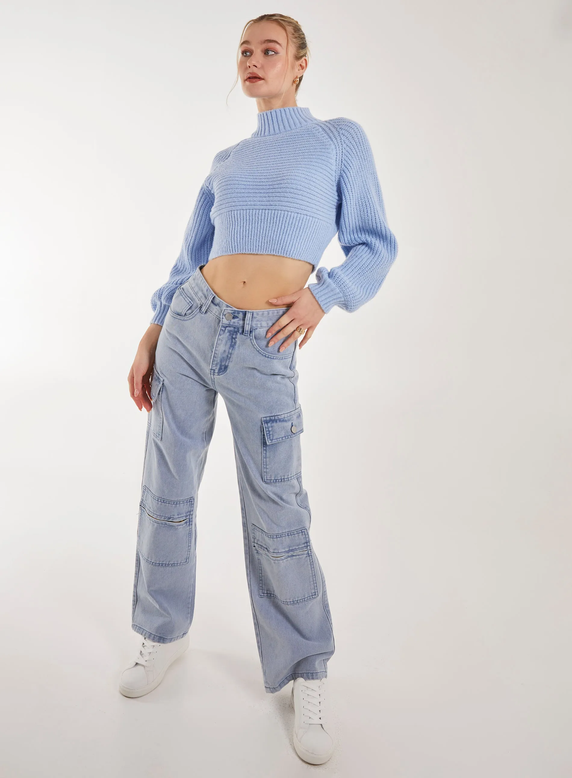 High Neck Knitted Jumper