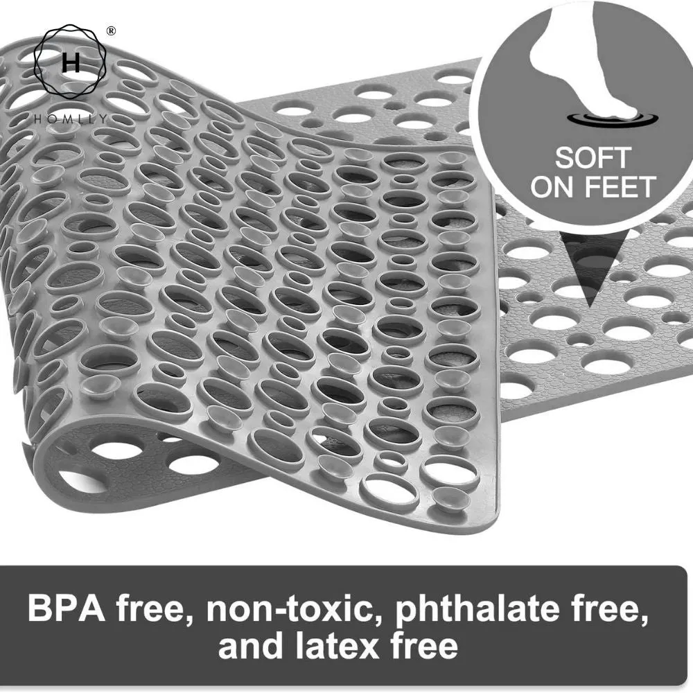 Homlly TPE Non slip Shower Bath Tub Mat with Hundreds Drainage Holes and Suction Cups