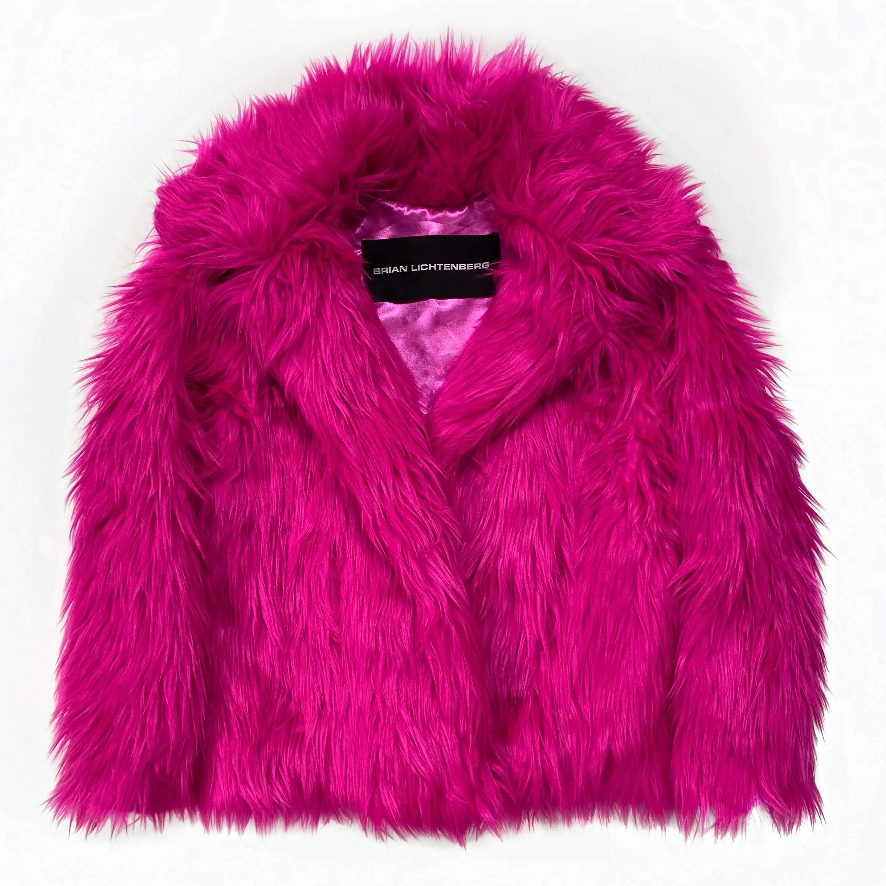 HOT PINK FAUX FUR COAT