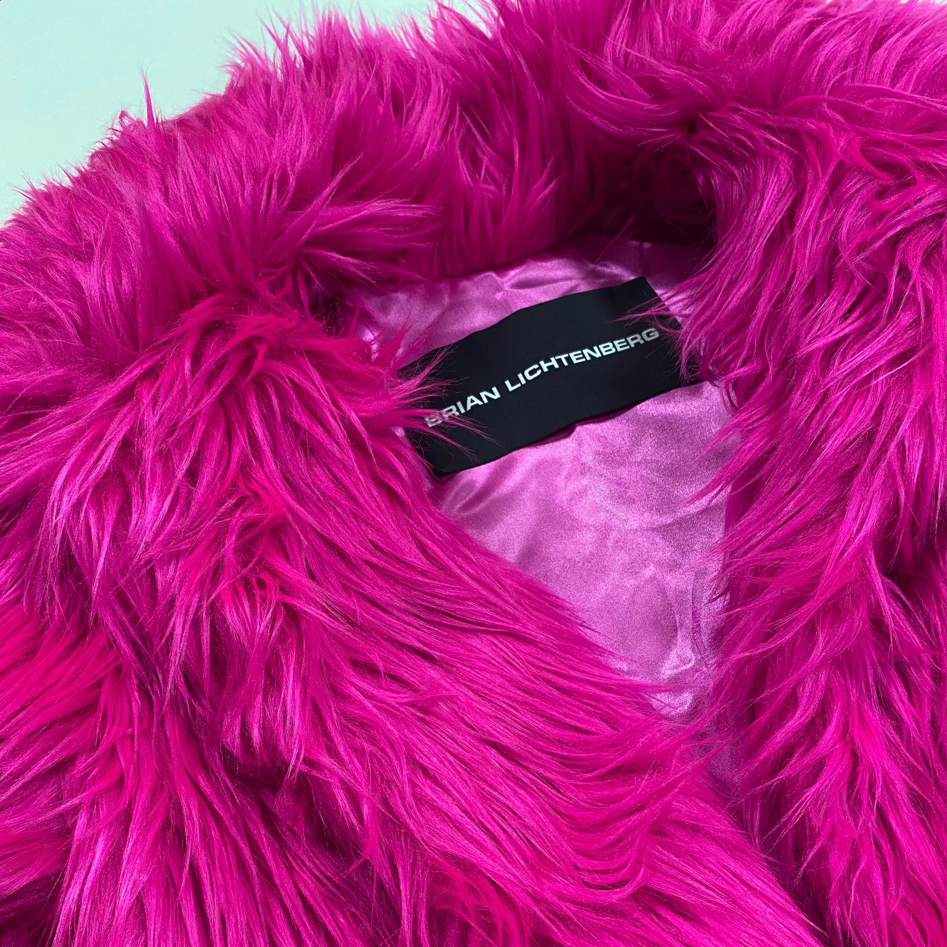 HOT PINK FAUX FUR COAT