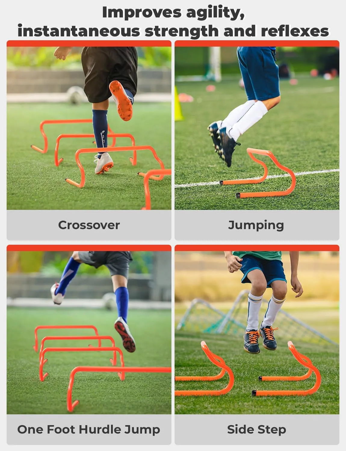 Hurdles, Agility Set Pack Carry Kids,Athletes,Soccer,Basketball Speed Sturdy 5/10 Hurdles Heavy-duty with Training Hurdles Detachable for Training Limited-time offer Bag Equipment Agility