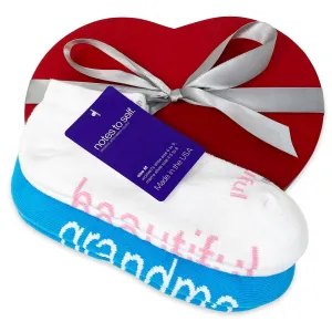 I love grandma®   I am beautiful™ sock gift set in red heart box