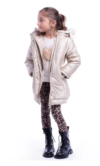 Imoga Zion Faux Fur Coat Gold