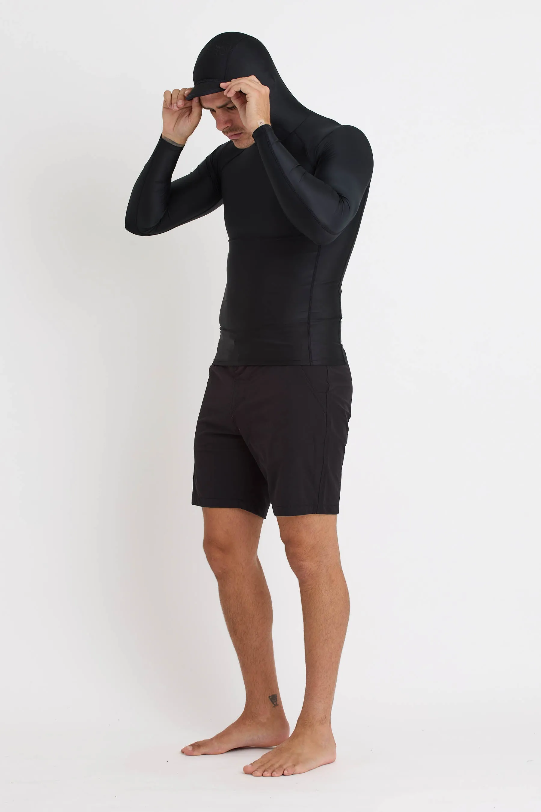 Jetpilot Venture Mens Hooded LS Rashie - Black